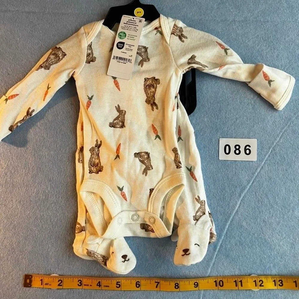 Baby Bunny and Carrot Onesie and Pants Set Preemie NEW